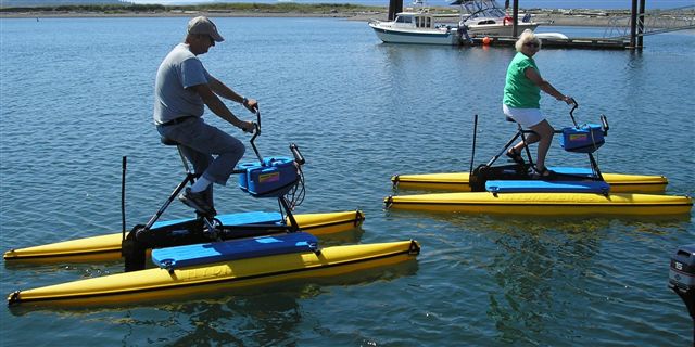 Robert Cole from Washington and his wife enjoy their water bikes!
