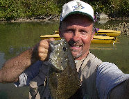 Another big bass with my small bass boat!