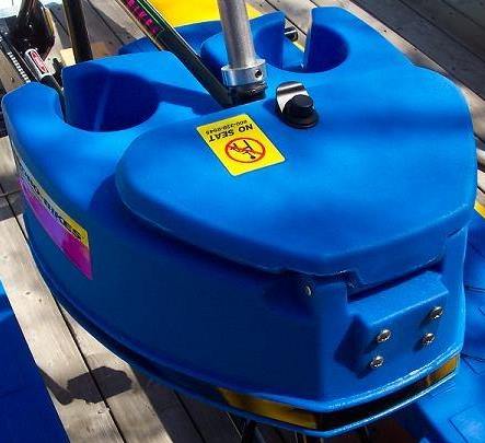 Hydrobike storage console with flip up lid and 2 mega sized drink holders