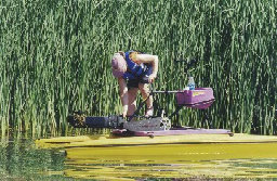 Clearing weeds a breeze with 'easylift' Hydrobike drivetrain.